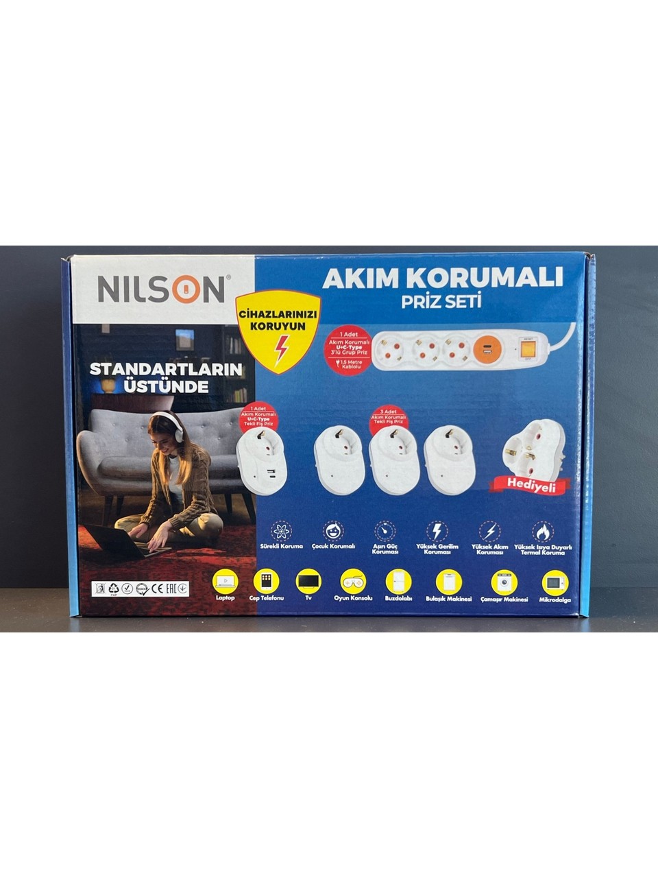 Akim Korumali Priz Seti 6 Parça